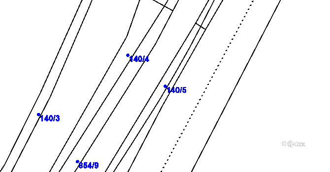Parcela st. 140/5 v KÚ Žleb, Katastrální mapa