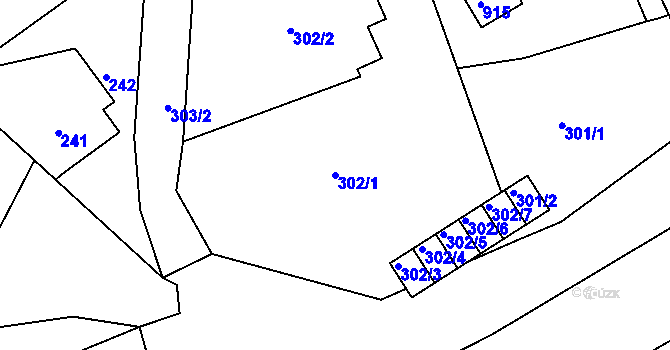 Parcela st. 302/1 v KÚ Vysokov, Katastrální mapa