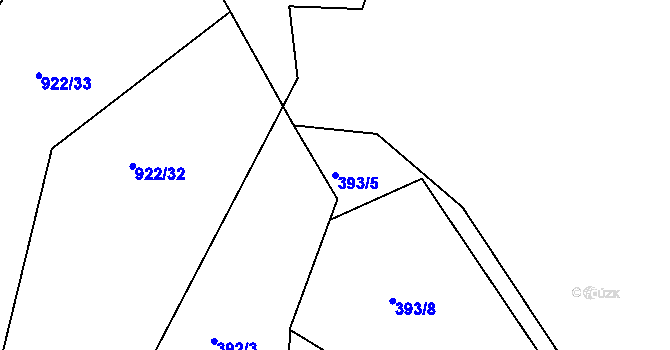 Parcela st. 393/5 v KÚ Vysokov, Katastrální mapa