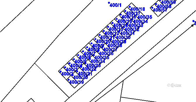 Parcela st. 400/26 v KÚ Vysokov, Katastrální mapa