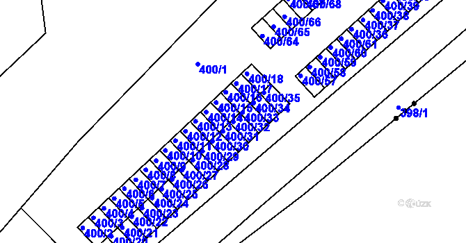 Parcela st. 400/32 v KÚ Vysokov, Katastrální mapa