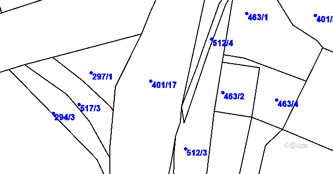 Parcela st. 401/17 v KÚ Vysokov, Katastrální mapa