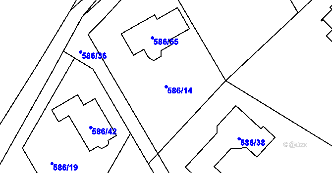 Parcela st. 586/14 v KÚ Vysokov, Katastrální mapa
