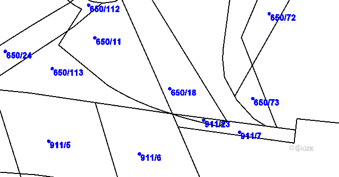 Parcela st. 650/18 v KÚ Vysokov, Katastrální mapa