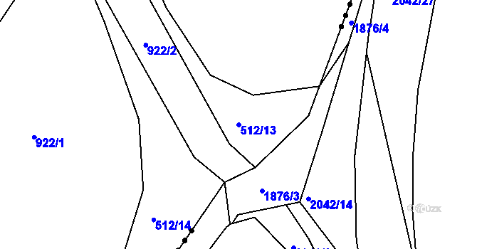 Parcela st. 512/13 v KÚ Vysokov, Katastrální mapa