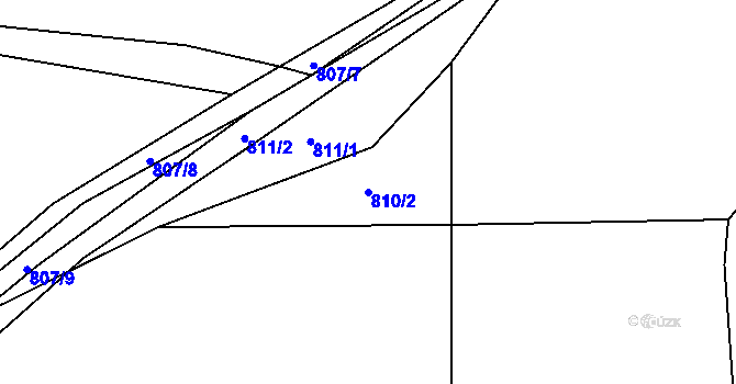 Parcela st. 810/2 v KÚ Vysokov, Katastrální mapa