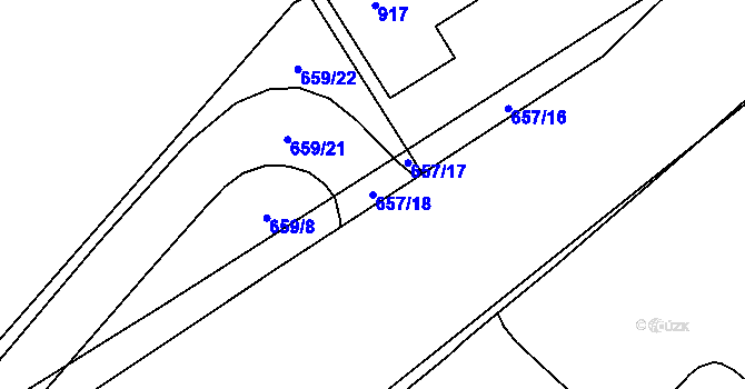 Parcela st. 657/18 v KÚ Vysokov, Katastrální mapa