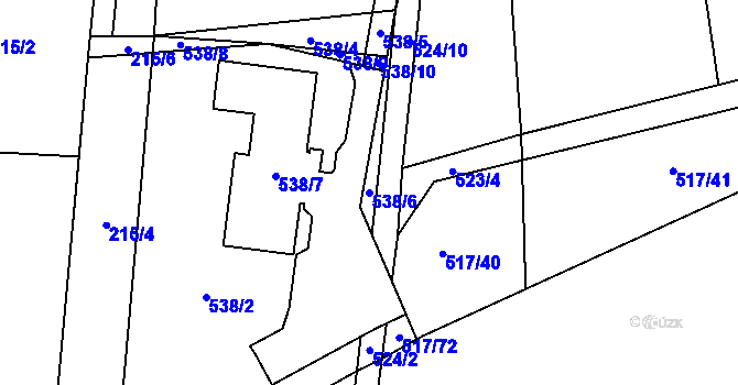 Parcela st. 538/6 v KÚ Vysokov, Katastrální mapa