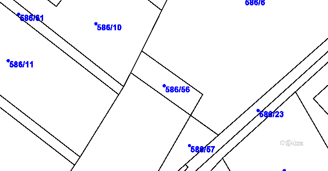 Parcela st. 586/56 v KÚ Vysokov, Katastrální mapa