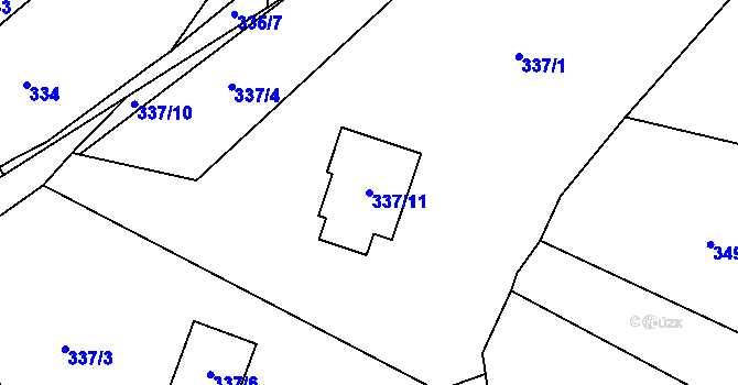 Parcela st. 337/11 v KÚ Vysokov, Katastrální mapa