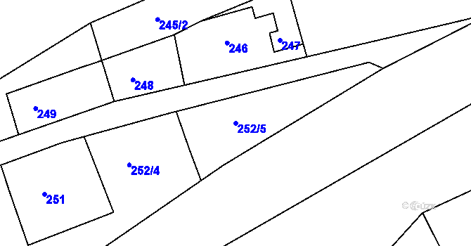 Parcela st. 252/5 v KÚ Vysokov, Katastrální mapa