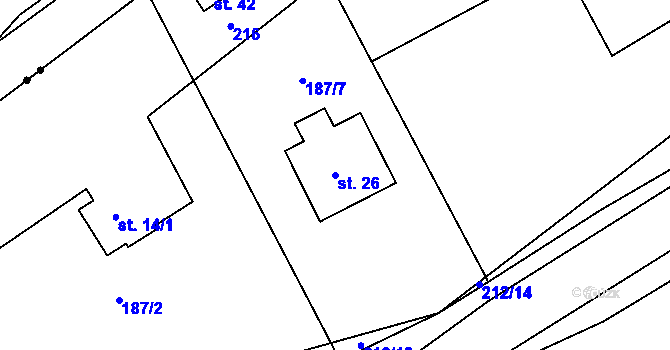 Parcela st. 26 v KÚ Vápenice u Vysokého Chlumce, Katastrální mapa