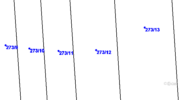 Parcela st. 273/12 v KÚ Vysoký Chlumec, Katastrální mapa