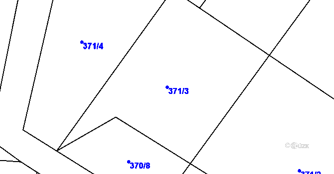 Parcela st. 371/3 v KÚ Vysoký Chlumec, Katastrální mapa