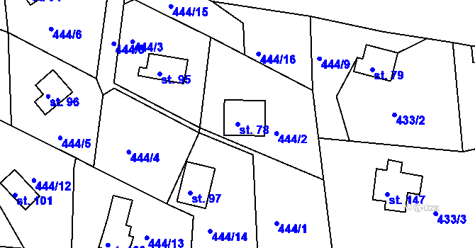 Parcela st. 78 v KÚ Vysoký Újezd, Katastrální mapa