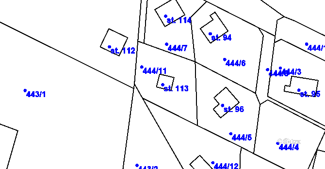 Parcela st. 113 v KÚ Vysoký Újezd, Katastrální mapa