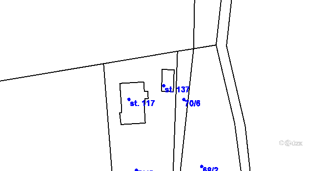Parcela st. 137 v KÚ Vysoký Újezd, Katastrální mapa