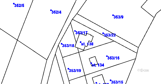 Parcela st. 138 v KÚ Vysoký Újezd, Katastrální mapa