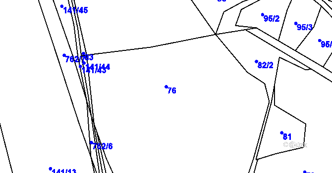 Parcela st. 76 v KÚ Vysoký Újezd, Katastrální mapa