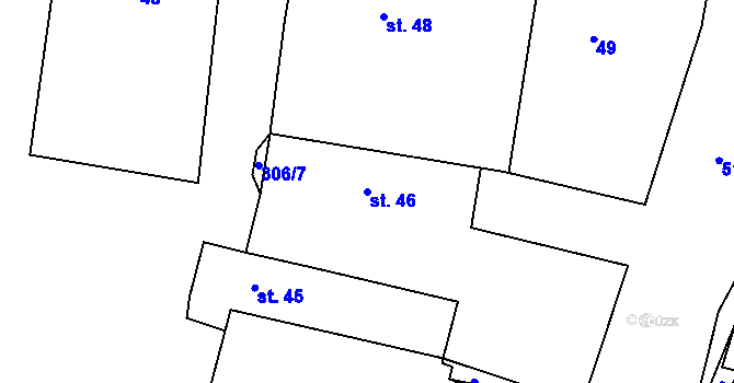Parcela st. 46 v KÚ Vysoký Újezd u Berouna, Katastrální mapa