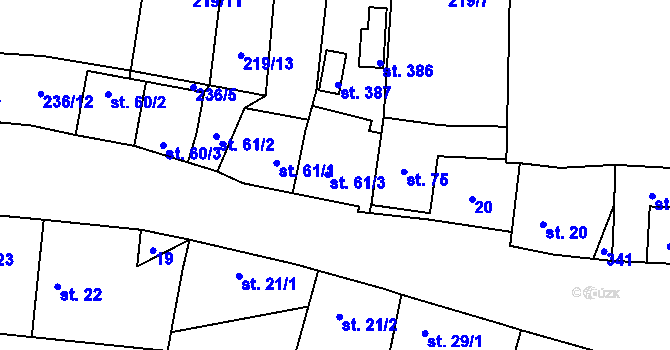 Parcela st. 61/3 v KÚ Vysoký Újezd u Berouna, Katastrální mapa