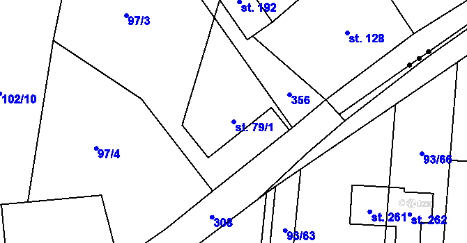 Parcela st. 79/1 v KÚ Vysoký Újezd u Berouna, Katastrální mapa