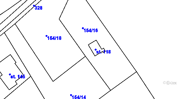 Parcela st. 118 v KÚ Vysoký Újezd u Berouna, Katastrální mapa