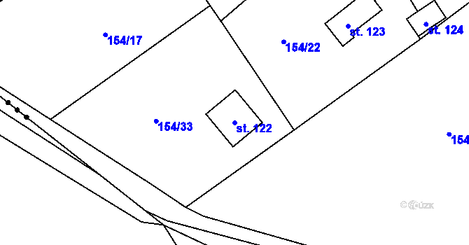 Parcela st. 122 v KÚ Vysoký Újezd u Berouna, Katastrální mapa