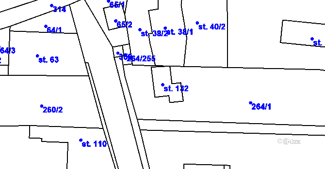 Parcela st. 132 v KÚ Vysoký Újezd u Berouna, Katastrální mapa