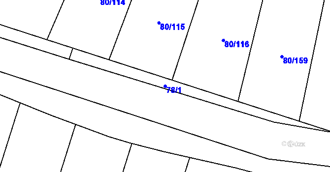 Parcela st. 78/1 v KÚ Vysoký Újezd u Berouna, Katastrální mapa