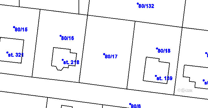 Parcela st. 80/17 v KÚ Vysoký Újezd u Berouna, Katastrální mapa