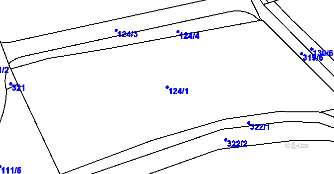 Parcela st. 124/1 v KÚ Vysoký Újezd u Berouna, Katastrální mapa
