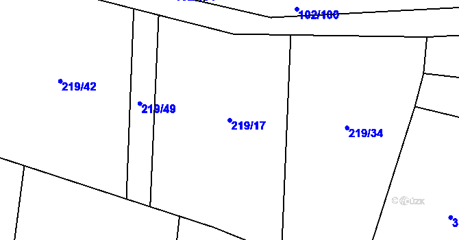 Parcela st. 219/17 v KÚ Vysoký Újezd u Berouna, Katastrální mapa