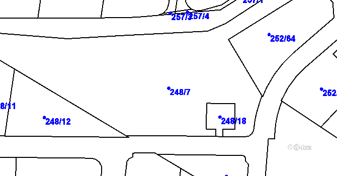 Parcela st. 248/7 v KÚ Vysoký Újezd u Berouna, Katastrální mapa