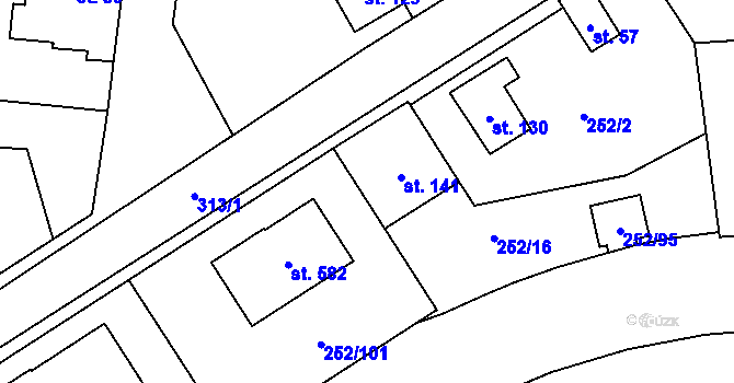 Parcela st. 252/4 v KÚ Vysoký Újezd u Berouna, Katastrální mapa