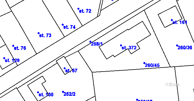 Parcela st. 252/8 v KÚ Vysoký Újezd u Berouna, Katastrální mapa