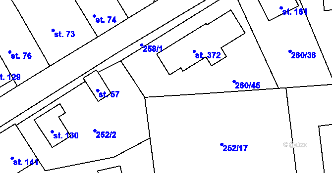 Parcela st. 260/46 v KÚ Vysoký Újezd u Berouna, Katastrální mapa