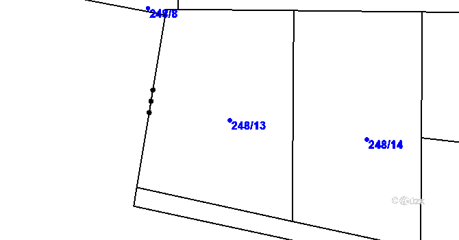 Parcela st. 248/13 v KÚ Vysoký Újezd u Berouna, Katastrální mapa