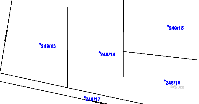 Parcela st. 248/14 v KÚ Vysoký Újezd u Berouna, Katastrální mapa