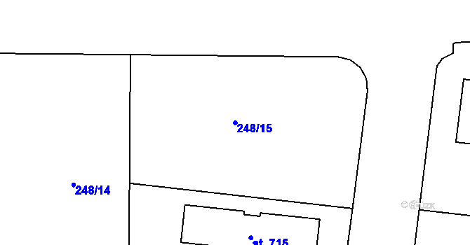 Parcela st. 248/15 v KÚ Vysoký Újezd u Berouna, Katastrální mapa