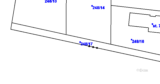 Parcela st. 248/17 v KÚ Vysoký Újezd u Berouna, Katastrální mapa
