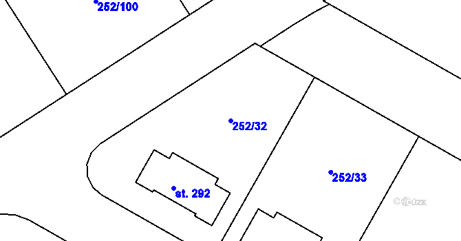 Parcela st. 252/32 v KÚ Vysoký Újezd u Berouna, Katastrální mapa