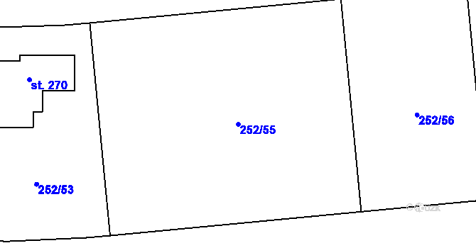 Parcela st. 252/55 v KÚ Vysoký Újezd u Berouna, Katastrální mapa