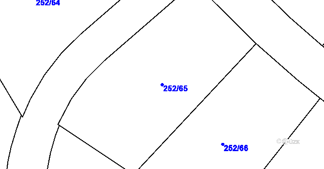 Parcela st. 252/65 v KÚ Vysoký Újezd u Berouna, Katastrální mapa