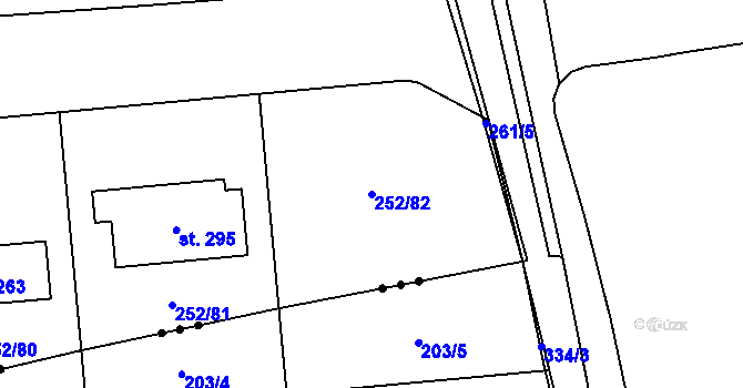 Parcela st. 252/82 v KÚ Vysoký Újezd u Berouna, Katastrální mapa