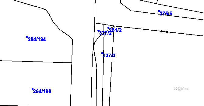 Parcela st. 337/3 v KÚ Vysoký Újezd u Berouna, Katastrální mapa