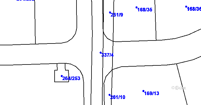 Parcela st. 337/4 v KÚ Vysoký Újezd u Berouna, Katastrální mapa