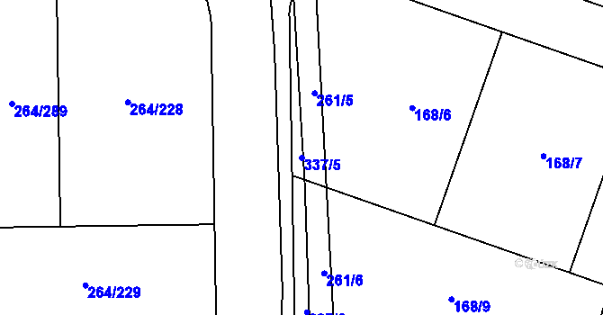 Parcela st. 337/5 v KÚ Vysoký Újezd u Berouna, Katastrální mapa