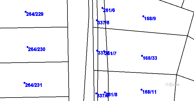 Parcela st. 337/7 v KÚ Vysoký Újezd u Berouna, Katastrální mapa