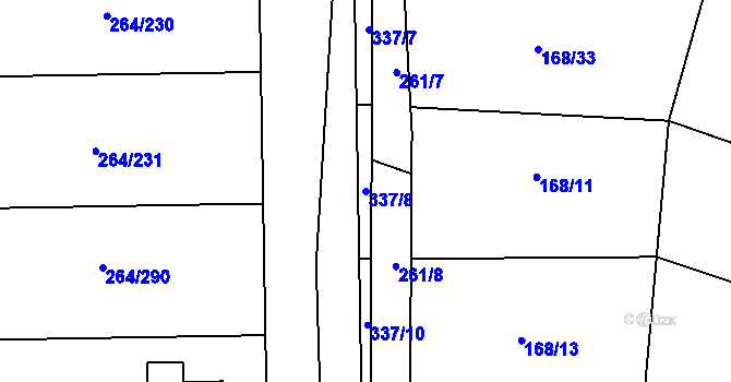 Parcela st. 337/8 v KÚ Vysoký Újezd u Berouna, Katastrální mapa